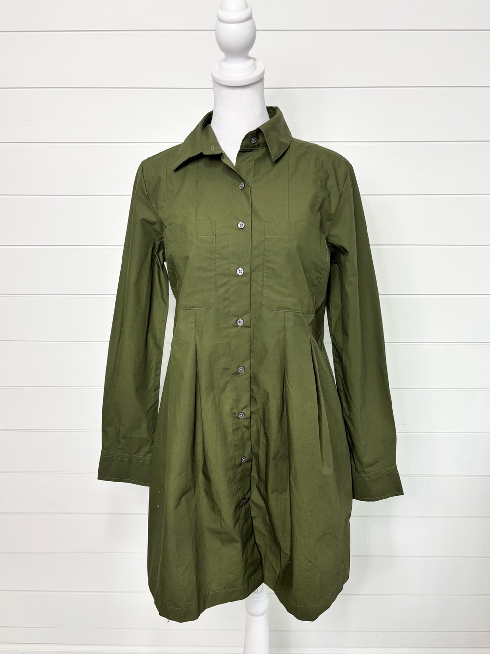 Banana Republic olive green button-down mini shirtdress size XXS NEW